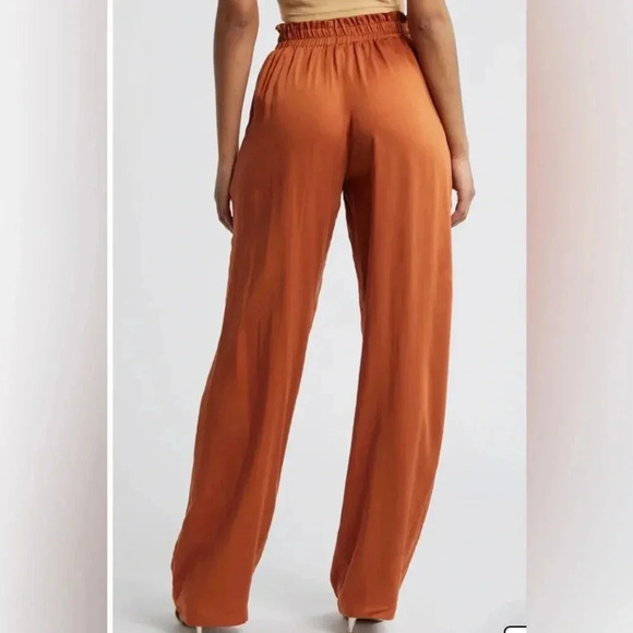 NWOT DIARRABLU Leer Palazzo Pants Large in Rust - Picture 4 of 11